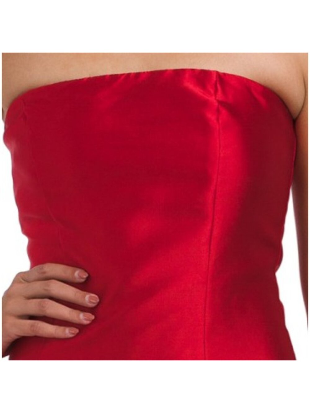 MANIJU Dropped Waist Strapless Mikado Gown - Picture 3 of 5